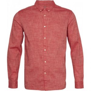 LARCH LS linen shirt Shirt Scarlet